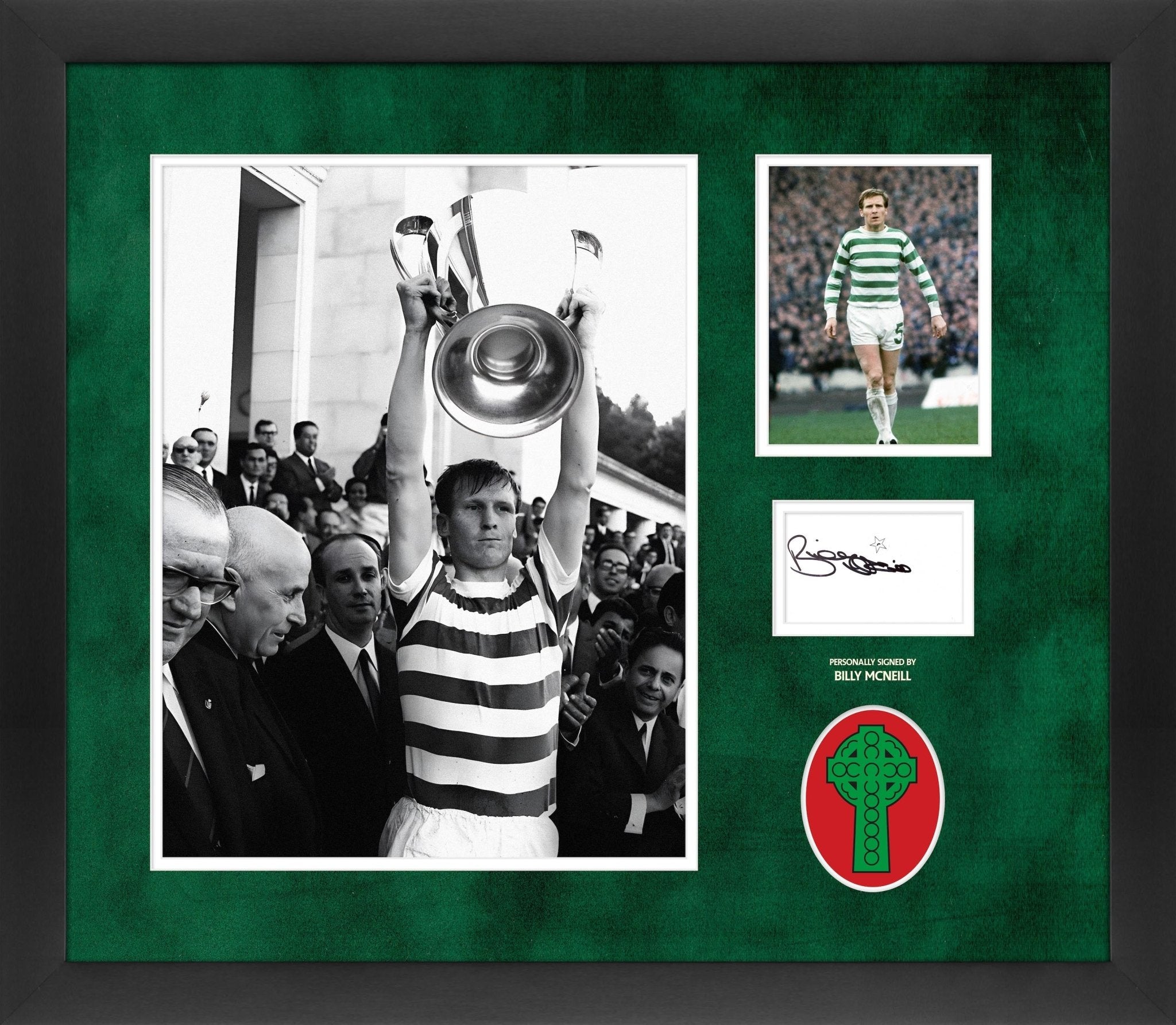 Billy McNeill Celtic Signed White Card Framed Display - Memorabilia Framers Shop